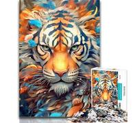 Puzzles for Adults Colourful Animal Tiger Jigsaw Puzzles for Adults 1000 Piece,Fun Activity for Home, Rainy Days Toys, Birthday Gifts 26x38cm