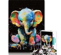 Puzzles for Adults Colourful Baby Elephants 1000 Piece Jigsaw Puzzles for Adults Gifts,Educational Game Challenge Toy for Women And Men 26x38cm