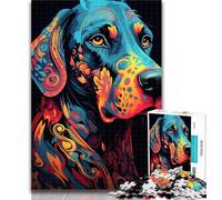 Puzzles for Adults Colourful Beagle 1000 Piece Jigsaw Puzzles for Teenagers Gifts,for Educational Game Challenge Toy Artists Collection, Fine Art 26x38cm