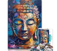 Puzzles for Adults Colourful Buddha Graffiti 1000 Pieces Jigsaw Puzzles for Adults And Teens,Family Game Birthday Gifts.Challenge High Difficulty 26x38cm