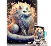 Puzzles for Adults Colourful Fantasy White Fox Puzzles for Adults 1000 Pieces,Birthday Present, Gifts, Wall Art for And Age 14 Years Up 50x75cm