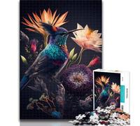 Puzzles for Adults Colourful Hummingbird Bird Adult Jigsaws 1000 Piece,with Fully Interlocking Randomly Shaped Pieces for And 14 Years Old 50x75cm