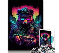 Puzzles for Adults Cool Bear Jigsaws Puzzles 1000 Pieces for Teenagers Gifts,Family Games Christmas Birthday Gifts (50x75cm)