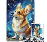 Puzzles for Adults Cosmic Corgi 1000 Piece Jigsaw Puzzles for Teenagers,Classic Educational Games Beautiful Decoration 26x38cm