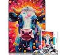 Puzzles for Adults Cow With The Circle 1000 Piece Jigsaw Puzzles for Adults Gifts,with Matching Poster And Trivia Sheet for Age 14 (50x75cm)