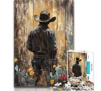 Puzzles for Adults Cowboy Oil Painting Jigsaws 1000 Pieces for Teenagers,Decompressing Intellectual Educational Toy Great Gifts And Toys 26x38cm