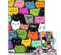 Puzzles for Adults Cute Abstract Cat Jigsaw Puzzles for Adults 1000,Learning Educational Toys Family Games Birthday Present, Gifts 26x38cm
