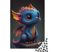 Puzzles for Adults Cute Colored Dragon 5 500 Piece Jigsaw Puzzles Wood Puzzle for Adults And Age 18 Years Up Puzzle Fun Puzzles Games 500pcs (52x38cm)