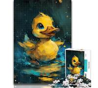 Puzzles for Adults Cute Little Yellow Duck Jigsaws 1000 Pieces for Adults,Toys Educational Games Stress Relieving Parent-child Interaction 26x38cm
