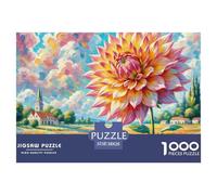 Puzzles for Adults, Dahlia Jigsaw Puzzles for Adults, Unique Idyllic Landscape Shape Puzzle Gifts, Paper Quality Puzzles for Family Game And Home Decor 38x26cm/1000pcs