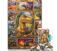 Puzzles for Adults Dinosaur Collage Adult Jigsaws 1000 Pieces Difficult,Toys Educational Games Stress Relieving Artists Collection, Fine Art (50x75cm)
