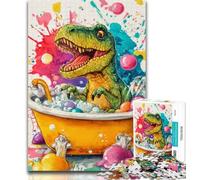 Puzzles for Adults Dinosaur Taking A Bath Puzzles 1000 Pieces for Teenagers,Decompressing Intellectual Educational Toy Birthday Present, Gifts 26x38cm