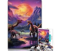 Puzzles for Adults Dinosaur World Adult Jigsaws 1000 Piece,with Fully Interlocking Randomly Shaped Pieces for And 14 Years Old 26x38cm