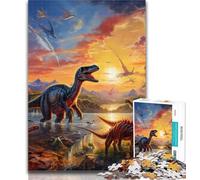 Puzzles for Adults Dinosaur World Adult Jigsaws 1000 Piece,with Fully Interlocking Randomly Shaped Pieces for And 14 Years Old 26x38cm
