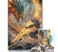 Puzzles for Adults Dragon And Warrior Jigsaw Puzzles for Adults 1000,Learning Educational Toys Family Games Birthday Present, Gifts (50x75cm)