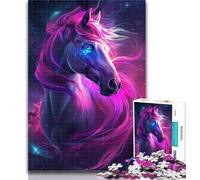 Puzzles for Adults Dreamy Purple Horse Jigsaws 1000 Pieces for Teenagers,Toys Educational Games Stress Relieving Wall Decoration 26x38cm