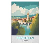 puzzles for adults, family puzzle game birthday gifts, Perpignan France，Adults 1000 Piece Jigsaw Puzzle- Christmas，38x26，paper puzzle，AA-1074