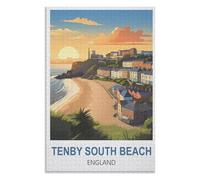 puzzles for adults, family puzzle game birthday gifts, Tenby South Beach England，Adults 1000 Piece Jigsaw Puzzle- Christmas，38x26，paper puzzle，AA-1014