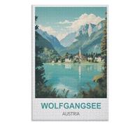 puzzles for adults, family puzzle game birthday gifts, Wolfgangsee Austria，Adults 1000 Piece Jigsaw Puzzle- Christmas，52x38，paper puzzle ，AA-1394