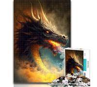 Puzzles for Adults Fire Dragon in Heaven Jigsaw Puzzles for Adults 1000 Pieces,Educational Stress Relief Toy Great Gifts And Toys 26x38cm