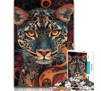 Puzzles for Adults Flame Leopard Jigsaws Puzzles 1000 Pieces for Teenagers Gifts,Train Your Brain And Hands Birthday Present, Gifts 26x38cm