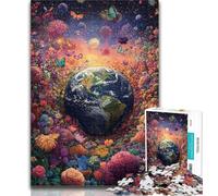 Puzzles for Adults Flower Earth 1000 Piece Jigsaw Puzzles for Teenagers,Classic Educational Games Beautiful Decoration 26x38cm