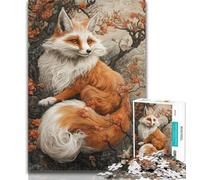 Puzzles for Adults Fox Art 1000 Piece Jigsaw Puzzles for Adults Gifts,Educational Game Challenge Toy for Women And Men 50x75cm
