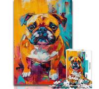 Puzzles for Adults French Bulldog Oil Painting 1000 Pieces Jigsaw Puzzles For Teens And Adults,Learning Educational Toy for Is Ideal As A Gift for The Whole Family 26x38cm