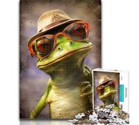 Puzzles for Adults Frog Wearing Glasses 1000 Piece Jigsaw Puzzles for Adults Gifts,Interesting Stress Reduction Parent-child Interaction 26x38cm