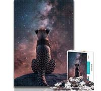 Puzzles for Adults Galaxy Cheetah Jigsaw Puzzles for Adults 1000,Learning Educational Toys Family Games Birthday Present, Gifts 50x75cm