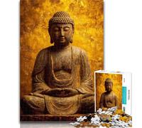 Puzzles for Adults Golden Buddha Jigsaws 1000 Pieces for Adults,with Fully Interlocking Randomly Shaped Pieces for And 14 Years Old 50x75cm