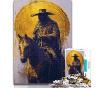 Puzzles for Adults Golden Cowboy Jigsaws 1000 Pieces for Adults,Toys Educational Games Stress Relieving Parent-child Interaction 50x75cm