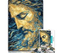 Puzzles for Adults Golden Jesus Jigsaws Puzzles 1000 Pieces for Teenagers Gifts,Train Your Brain And Hands Birthday Present, Gifts 50x75cm