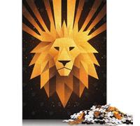 Puzzles for Adults Golden Lion Vector Portrait with Radiant Rays 1000 Piece Jigsaw Puzzles Wood Puzzle for Adults And Age 18 Years Up Puzzle Fun Puzzles Games 1000pcs (75x50cm)