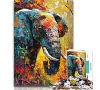 Puzzles for Adults Graffiti Elephant Jigsaws Puzzles 1000 Pieces for Teenagers Gifts,Train Your Brain And Hands Birthday Present, Gifts 50x75cm