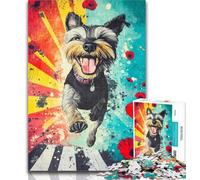 Puzzles for Adults Happy Yorkshire Terrier Jigsaws 1000 Pieces for Teenagers,Decompressing Intellectual Educational Toy Great Gifts And Toys 50x75cm