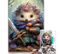 Puzzles for Adults Hedgehog Warrior Jigsaws Puzzles 1000 Pieces for Teenagers Gifts,Family Games Christmas Birthday Gifts 75x50cm