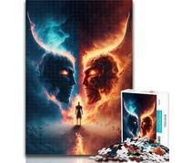 Puzzles for Adults Hell Demons 1000 Pieces Jigsaw Puzzles for Adults And Teens,with Fully Interlocking Randomly Shaped Pieces for And 14 Years Old 26x38cm