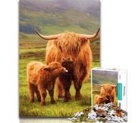 Puzzles for Adults Highland Cow Jigsaw Puzzles for Adults 1000 Pieces,Educational Stress Relief Toy Great Gifts And Toys 26x38cm