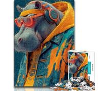 Puzzles for Adults Hippo Adult Jigsaws 1000 Pieces Difficult,Challenging Game for The Whole for Women, Gifts for Men (50x75cm)