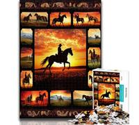 Puzzles for Adults Horse Collage 1000 Pieces Jigsaw Puzzles for Adults And Teens,with Fully Interlocking Randomly Shaped Pieces for And 14 Years Old 50x75cm