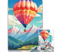 Puzzles for Adults Hot Air Balloon with Mountains 1000 Piece Jigsaw Puzzles for Adults,Family Game Birthday Gifts.Challenge High Difficulty 50x75cm
