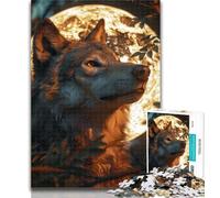 Puzzles for Adults Howling Wolf 1000 Pieces Jigsaw Puzzles for Adults And Teens,Family Game Birthday Gifts.Challenge High Difficulty 26x38cm
