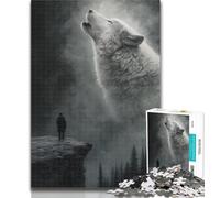 Puzzles for Adults Howling Wolf Puzzles 1000 Pieces for Adults,Wall Decoration Unique Birthday And Xmas Gifts Suitable for And 14 50x75cm