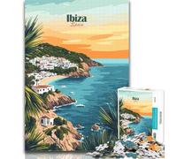 Puzzles for Adults Ibiza Sunset Coast 1000 Piece Jigsaw Puzzle for Adults Teens,Birthday Present, Gifts, Wall Art for And Age 14 Years Up 26x38cm