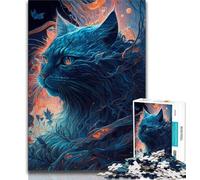 Puzzles for Adults Imaginative Maine Coon Cat 1000 Piece Jigsaw Puzzle for Adults Teens,Birthday Present, Gifts, Wall Art for And Age 14 Years Up (26x38cm)