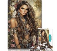 Puzzles for Adults Indian Princess Adult Jigsaw Puzzles 1000 Pieces,Learning Educational Toy for Is Ideal As A Gift for The Whole Family 75x50cm