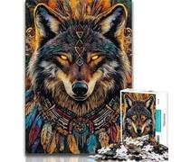 Puzzles for Adults Indian Wolf 1000 Pieces Jigsaw Puzzles for Adults And Teens,gifts for Friends And Family for Age 14 (26x38cm)