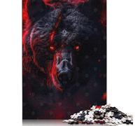 Puzzles for Adults Inferno Eyes of The Bear 1000 Piece Jigsaw Puzzles Wood Puzzle for Adults And Age 18 Years Up Puzzle Fun Puzzles Games 1000pcs (75x50cm)