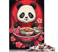 Puzzles for Adults Japan Panda Ramen Ruby Art 500 Piece Jigsaw Puzzles Wood Jigsaw for Adults And Age 18 Years Up Impossible Puzzle 500pcs (52x38cm)